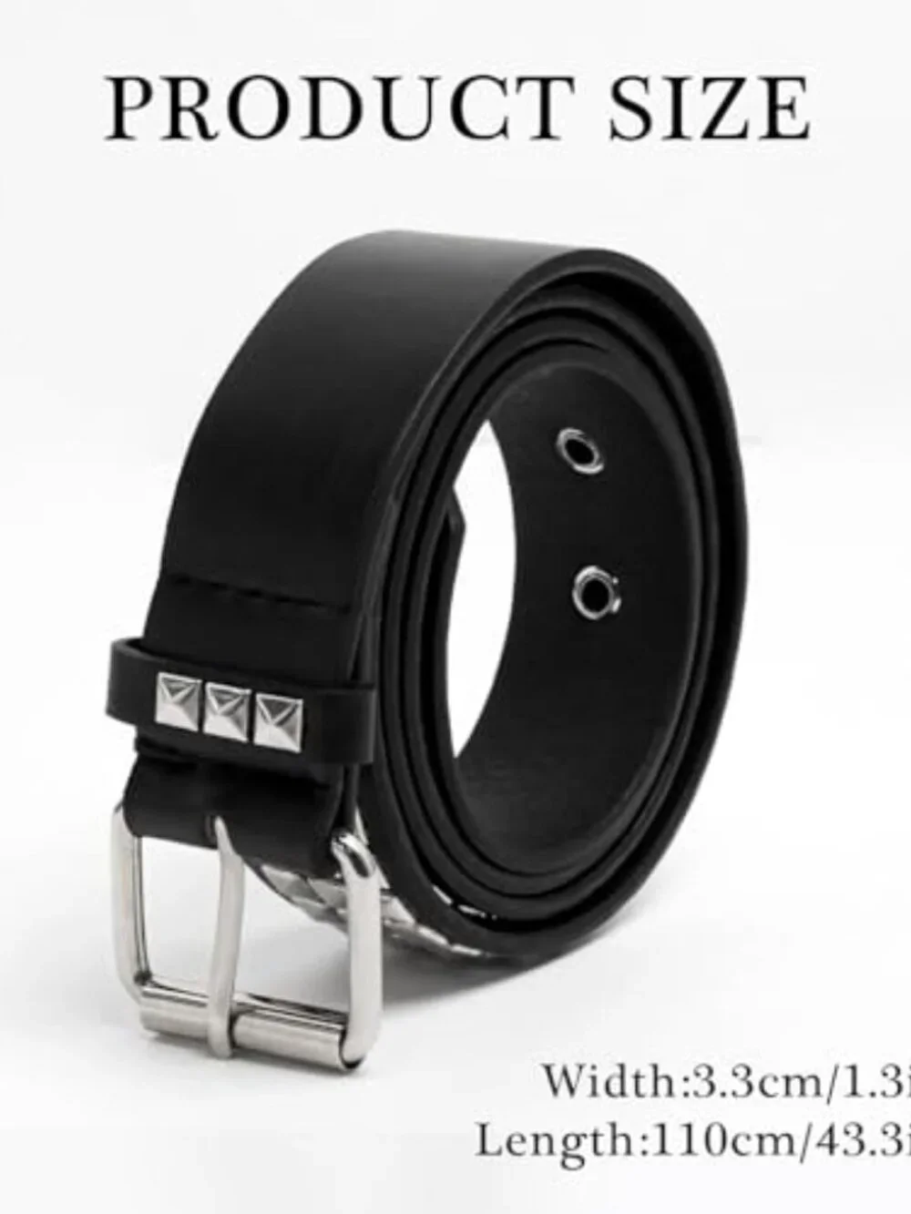 3 Pcs Faux Leather Studded Star Gothic Punk Rock Belts Y2K Belt